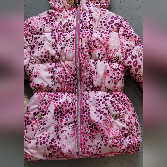 Pink Platinum GIRLS  Size 5/6 FLORAL PUFFER JACKET Coat - Picture 10 of 13